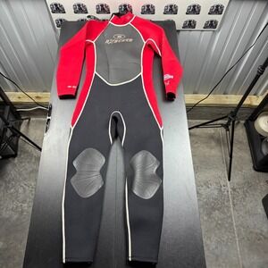 Execute Aqualite Super Stretch Wetsuit Youth Large 3/2mm‎ Full Suit Red Black